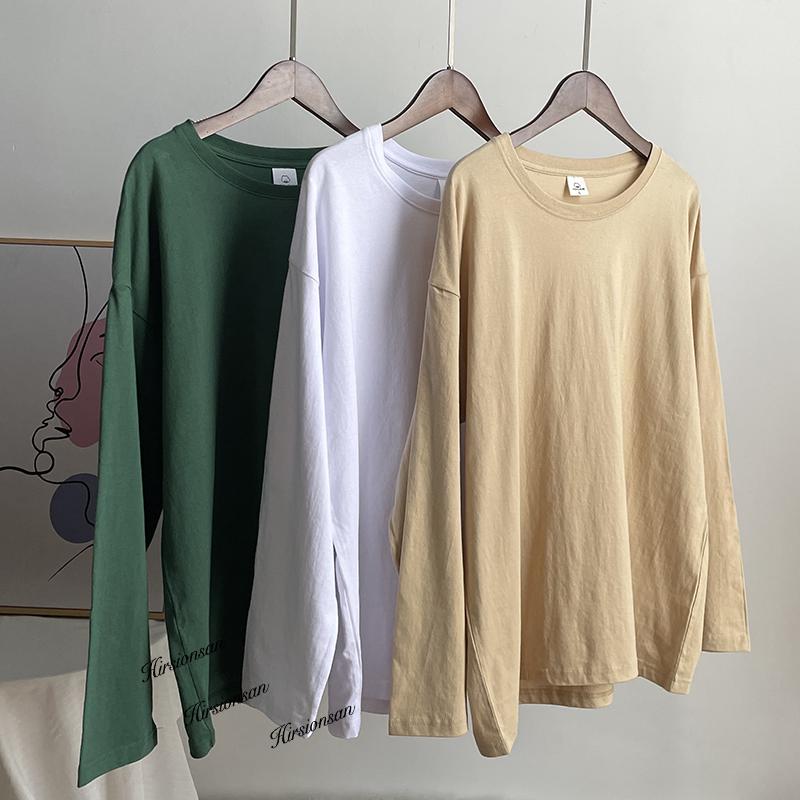 Hirsionsan Basic O-neck 100% Cotton T Shirt Women Loose Oversized Pullover Chic Cusual Tees Female Tops Girl Clothing 16 Colors