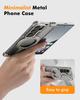 Oatsbasf for Samsung Galaxy Z Fold 6/5 Phone Case with Ring Stand Metal Bezel-less Magsafe Minimalist Bumper Protective Covers