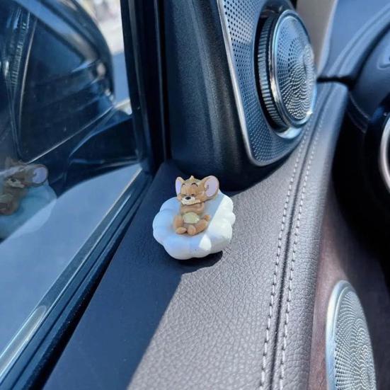 T-ом І Джеррі Смоляна Фігурка Милий Сплячий Автомобіль Кіт Миша Декор Панелі Приладів Настільний Орнамент Колекційний Мультяшний Персонаж для Автомобіля Дому