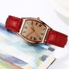 Ladies Watch with Soft Leather Strap Retro Barrel Shape Dial Watch Simple Elegant Vintage Style Watch for Women Daily Office Party Wear