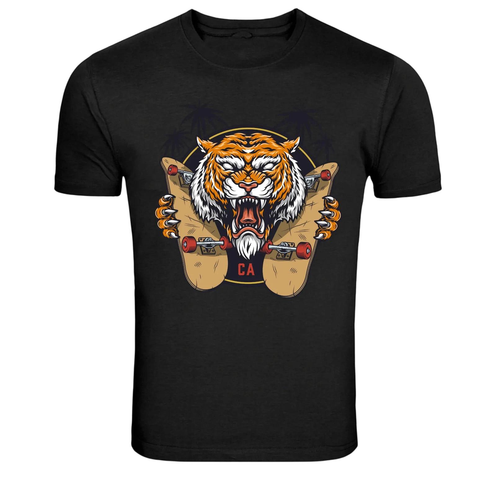 Tiger Skateboard California Graphic T-Shirt 2XL