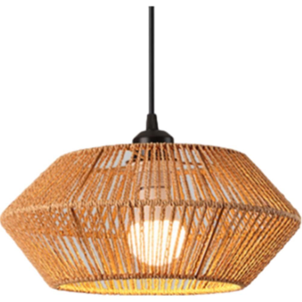 Boho Style Rattan Chandelier 32CM Lamp Shade Vintage Hanging Light Pendant Lamp for Home Decoration Lighting Fixture E27 Light