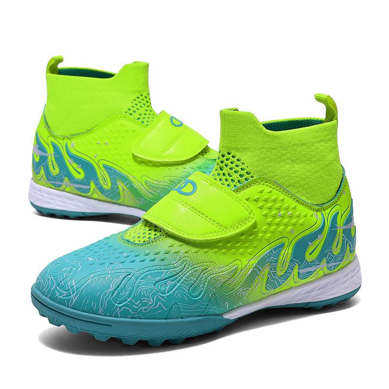 Children's football shoes men's shoes training students high-top new running sports Velcro girls artificial grass
