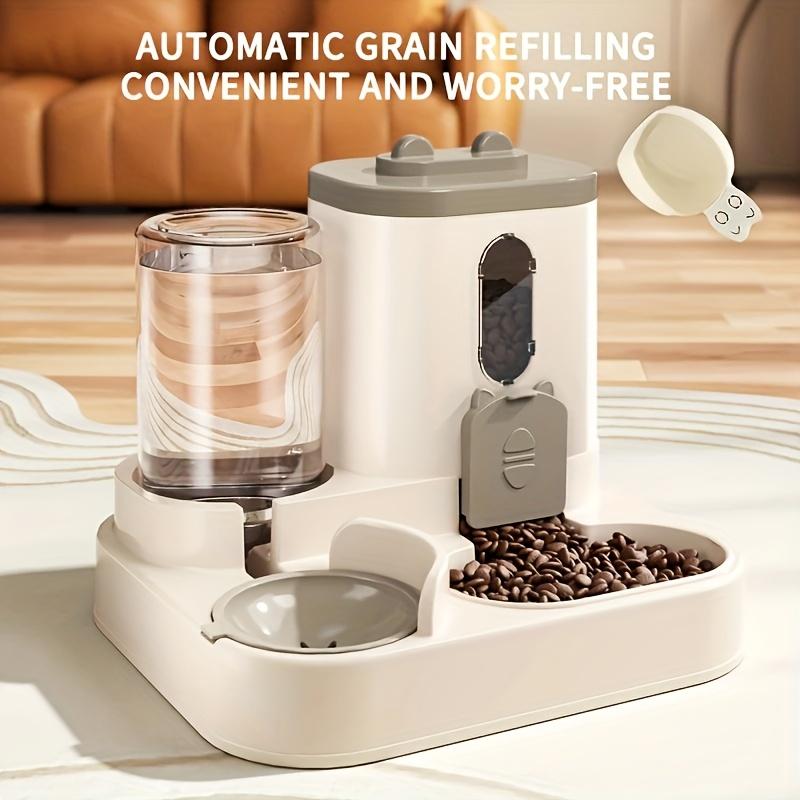 2-in-1 Pet Feeder and Water Dispenser Combo Set, Automatic Food and Water Dispenser for Small To Medium Cats and Dogs
