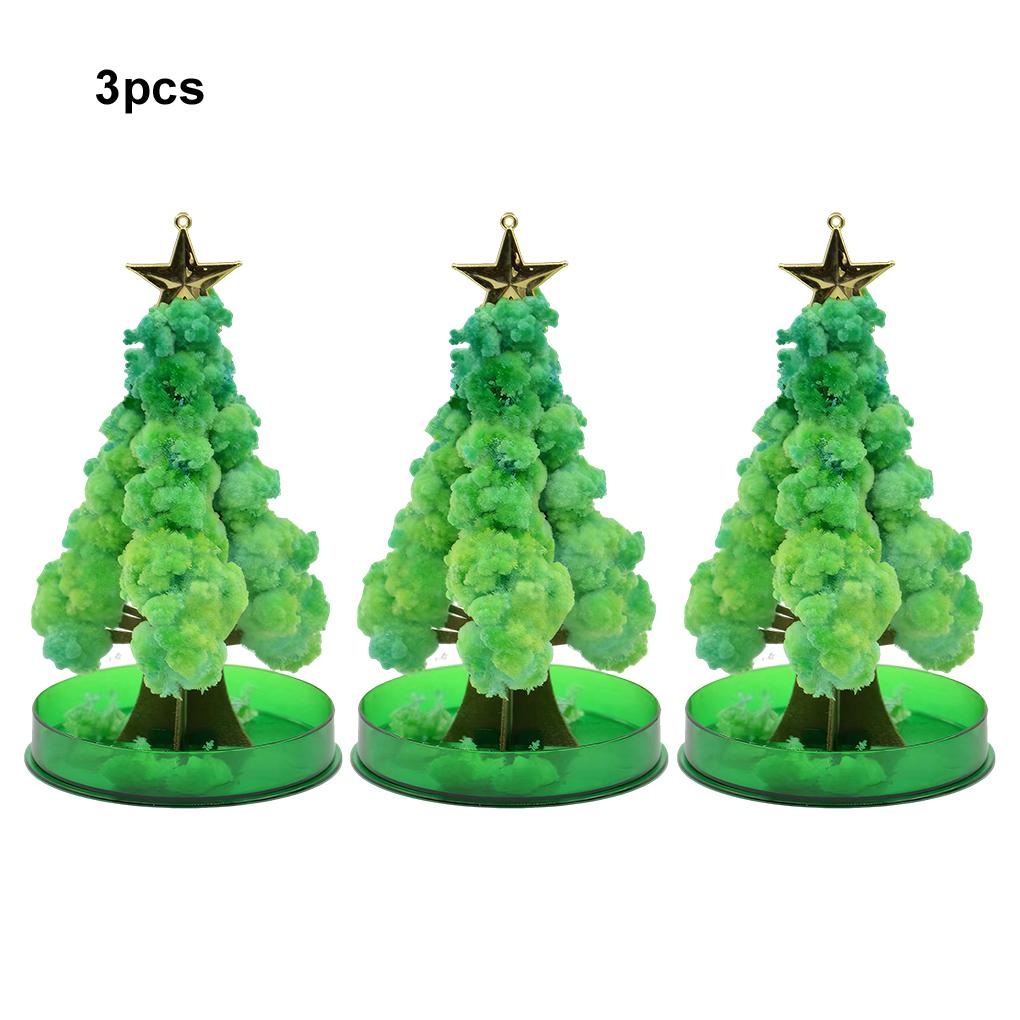 3 bucăți de pom de Crăciun în creștere magică DIY distracție cadou de Crăciun jucărie pentru adulți, copii, acasă, festival, petrecere, recuzită, mini brad