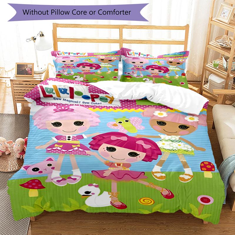 3pcs Lalaloopsy2 Design Cover Set - HD Printed Bedding with 1 Cover and 2 Pillowcases - Perfect for Home and Dorm Decor
