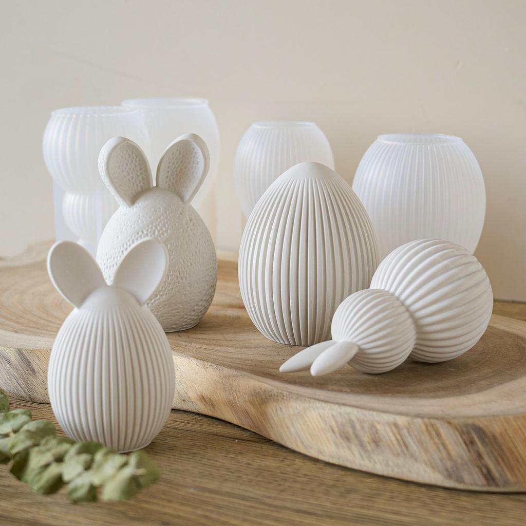 Easter Egg Rabbit Aromatherapy Candle Silicone Mold Creative DIY Dispensing Gypsum Ornament Mold