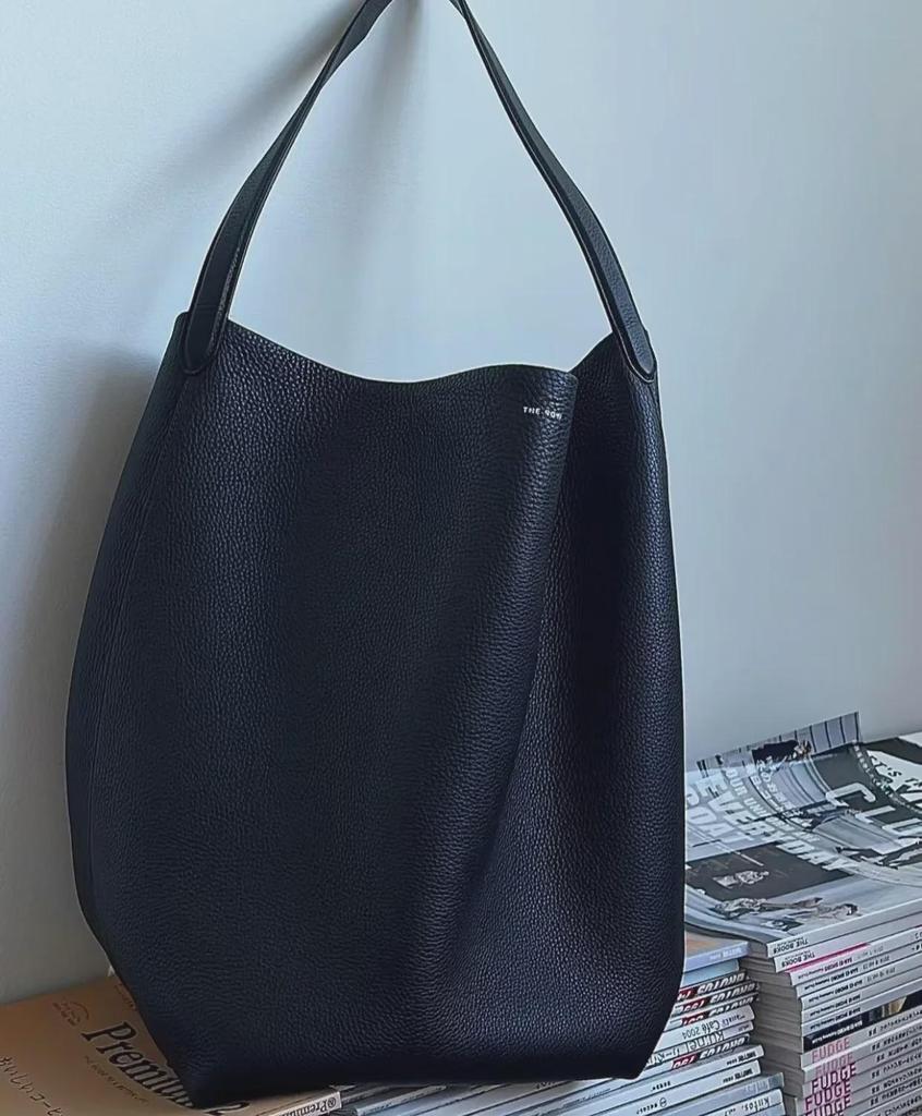 Korean Style Women's Genuine Leather Bucket Bag – Large Capacity Cowhide Shoulder Tote