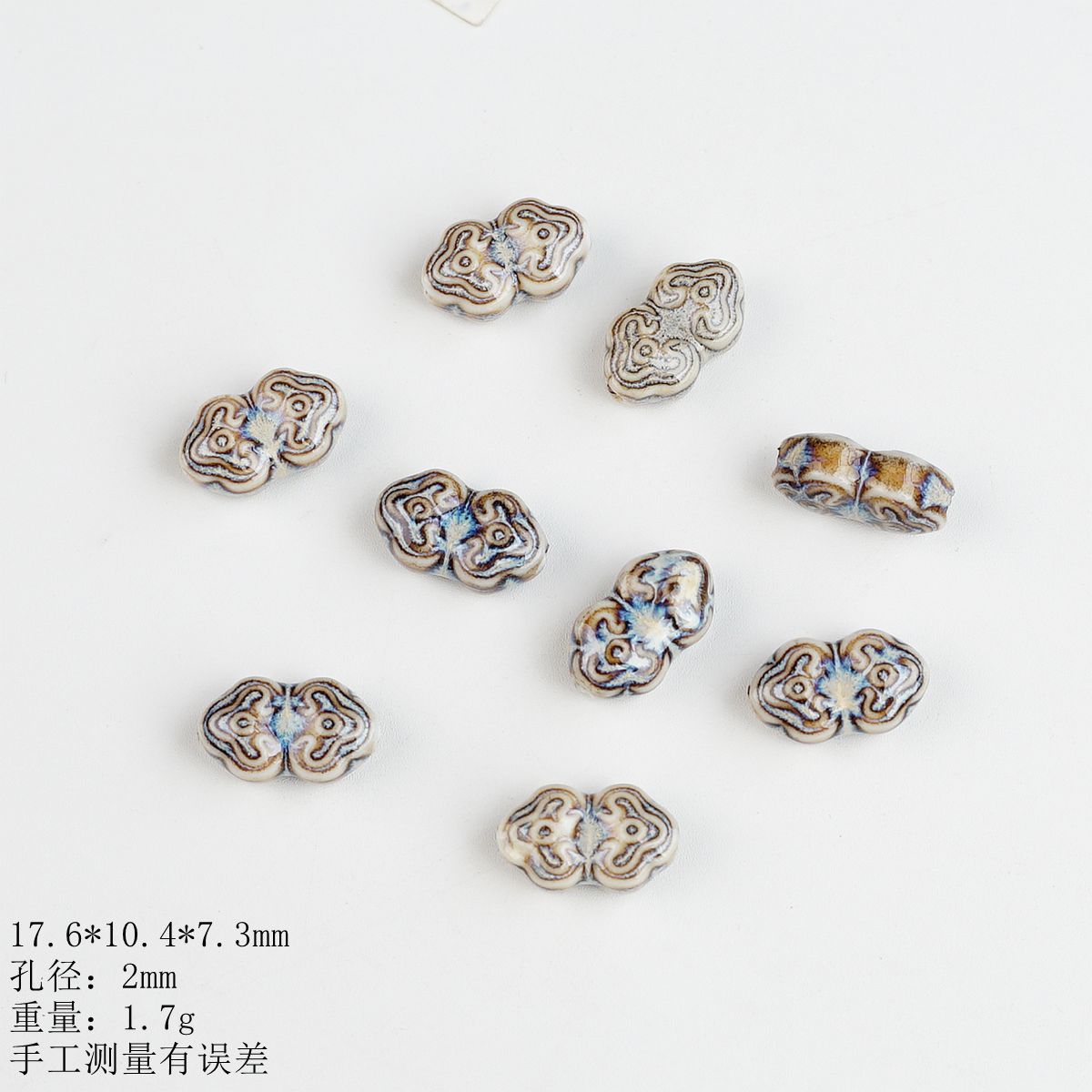 

Ceramic Ruyi Lock Ethnic Style Bead Accessories Handmade Loose Bead Bead Accessories