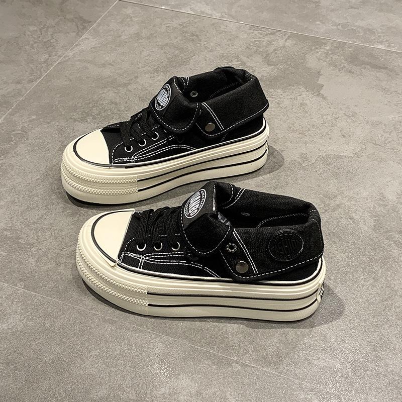 Fashion Women Platform Sneakers Lace-up Comfortable Canvas Shoes Fashion Outdoor Multi-functional Sports Vulcanize Shoes Tenis Feminino
