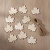 30 Pieces Maple Leaf Cutouts with Twine Paintable for Crafters, Teachers
