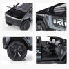 1/24 Tesla Police Cybertruck Off Road Alloy Metal Diecast Model Car Outdoor Collections Classic Trendy Toy Decorations Valentine Kids
