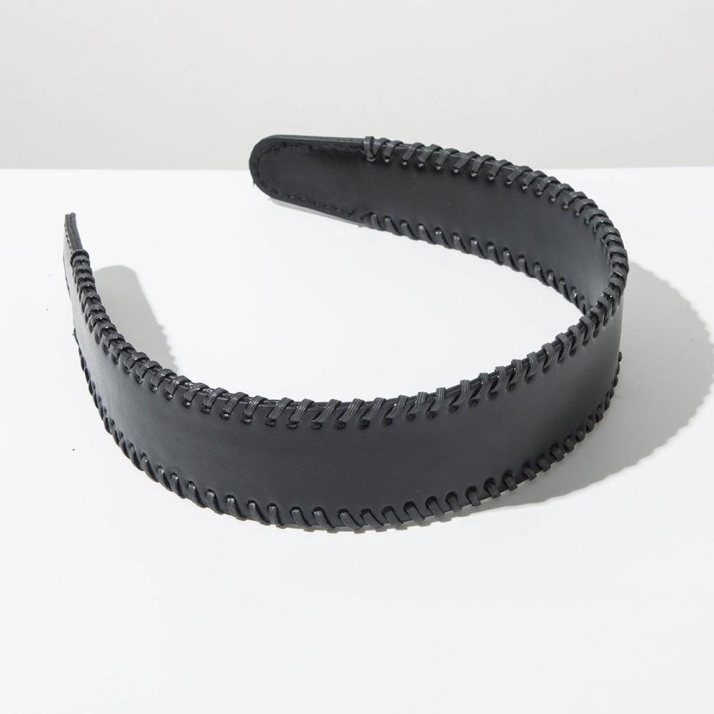 Solid Color Leather Headband Non-Slip Wide Edge Hairband Women Hair Hoop Wash Face