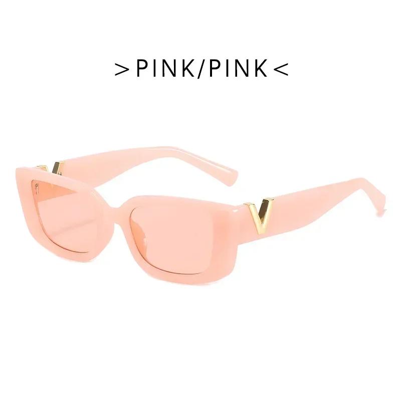 Rereo Cat Eye Frame Sunglasses Women Luxury V Sun Glasses Men Fashion Rectangle Jelly Glasses With Metal Hinges UV400