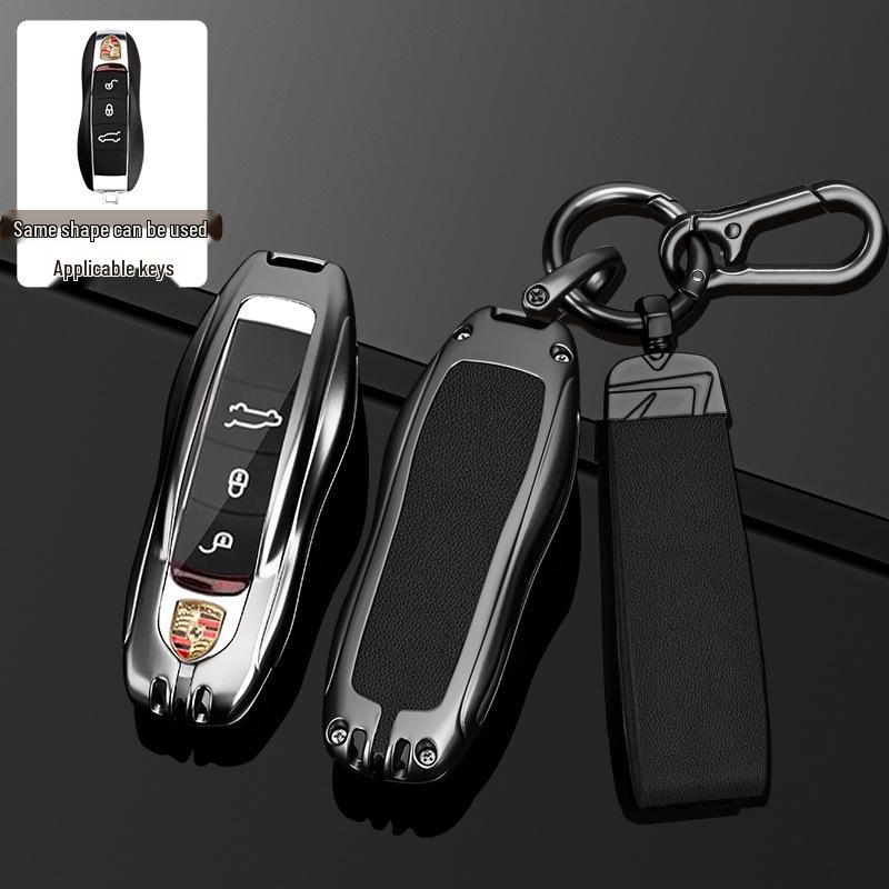 Porsche Macan, Cayenne, Panamera, 718/911 Full Wrap Key Shell Case & Chain