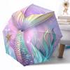 Mermaid Fantasy Underwater Scene Outdoor Automatic Umbrella Retractable Design with 8-Rib Durability Lightweight Perfect Gift for Friends Family