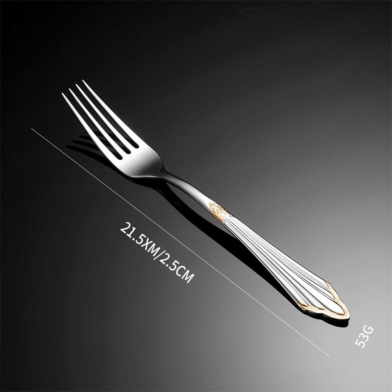 Palace Embossed 304 Stainless Steel Cutlery Set Gold Plated Wedding Table Decoration Forks and Spoons Knifves Luxury Dinnerware
