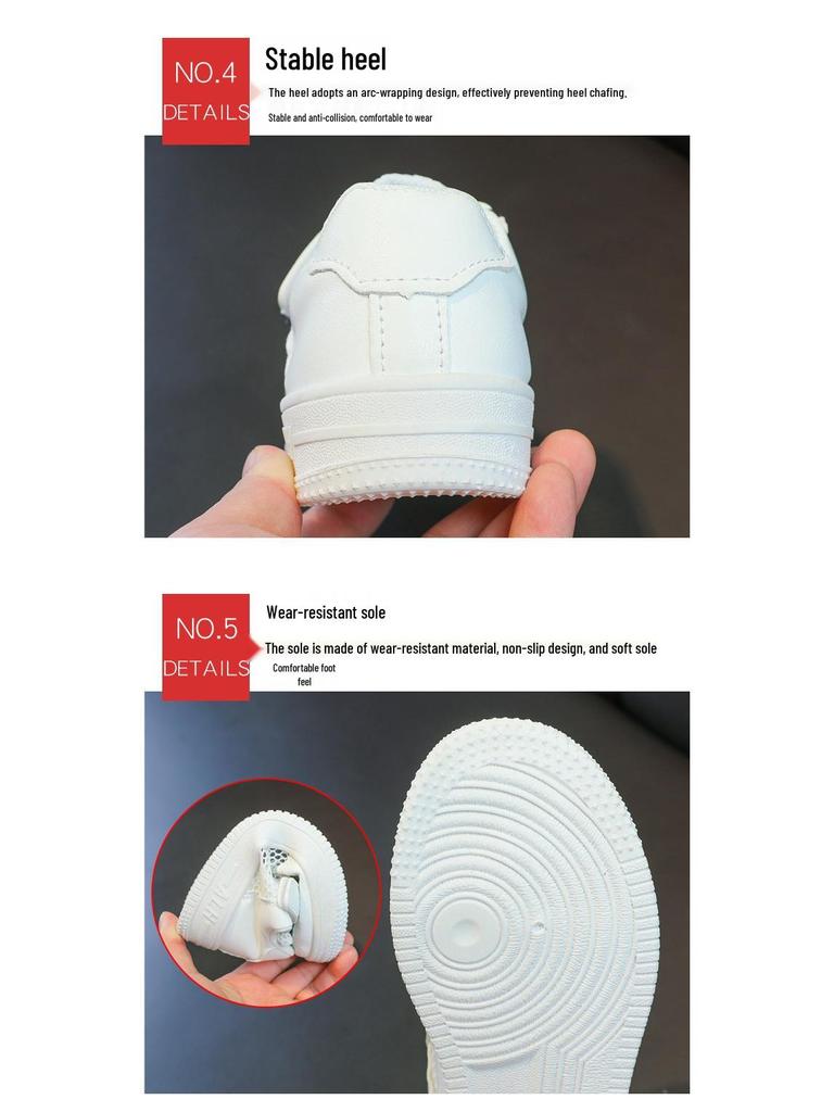2024 Spring/Autumn Kids' White Shoes: Versatile Casual for Boys & Girls
