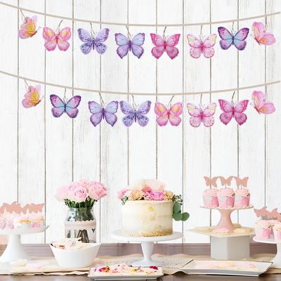 Schmetterling Papier Hängeanhänger Banner Happy Birthday Party Deko Kinder Hochzeit Geburtstagsfeier Zubehör Baby Shower Banner