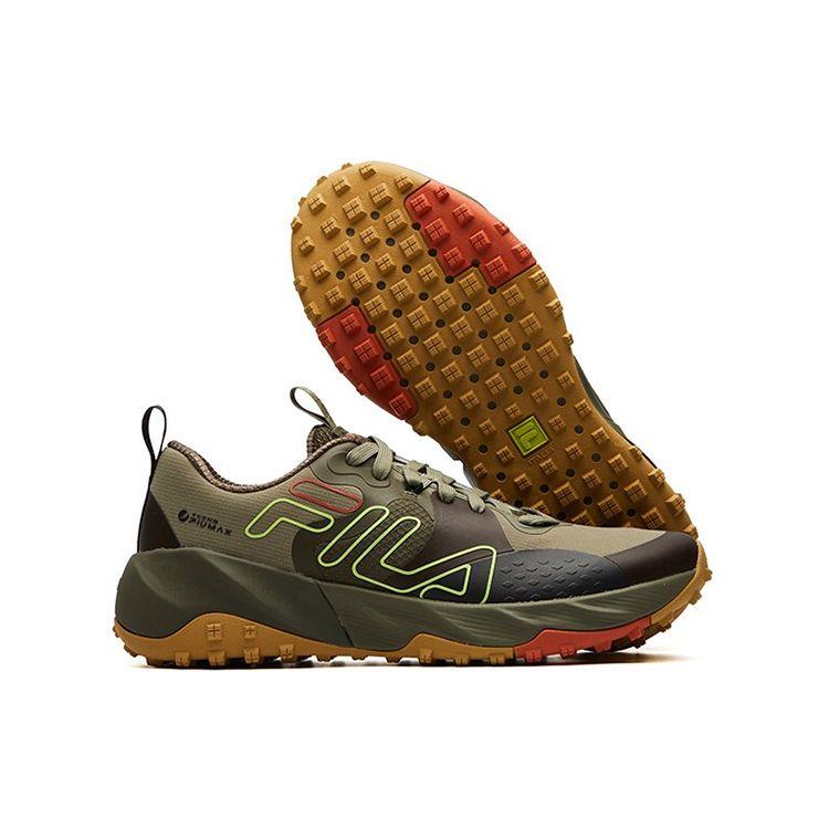 FILA Athletics Comfortable Fabric Low-Top Marathon Running Shoes Men sneaker Green A12M112206FVT