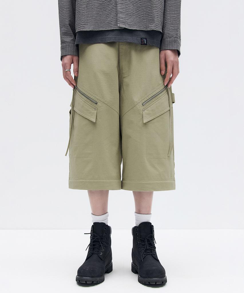 MAISON MINED Detachable Cotton Pants Beige