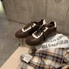 20255 Spring and Autumn New Lace-up Color Matching Round Head Versatile Comfortable Casual Leather Board Shoes Heightening German Training Shoes Women