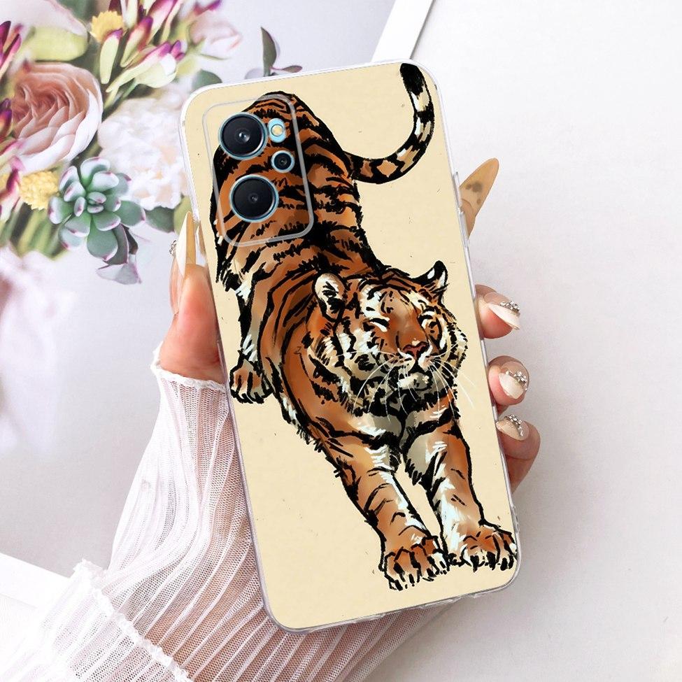 For Realme 9i 4G Case RMX3491 Transparent Cute Cat Fashion Butterfly Funny Painted Casing For Real me 9i 4G Cover