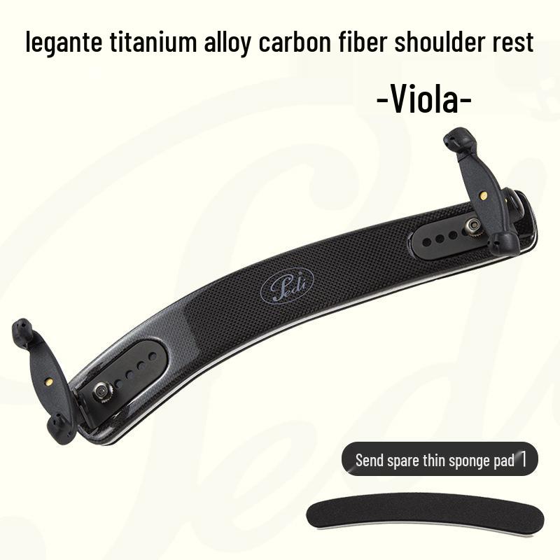 PEDI Super-Light Carbon Fiber Titanium Violin Shoulder Rest & Viola Chin Support