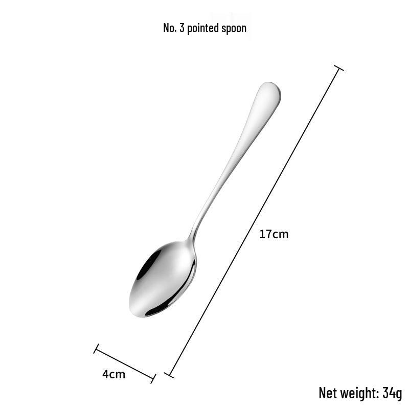 1010 Stainless Steel Cutlery Set: Long-Handle Fork, Soup & Dessert Spoon