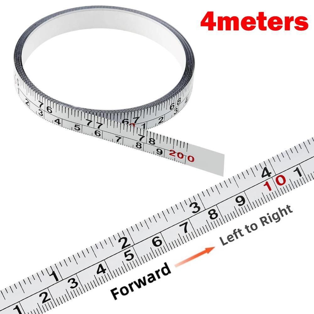 Self-Adhesive Metal Tape Measure Imperial and Metric Scales Left-Right Reading Ruler  Woodworking
