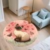 Pink Siamese Cat pattern round rug,Carpet Rug for Living Room Bedroom  Playroom ,Non-slip Floor Mat,Holiday Gifts and Birthday Gifts.
