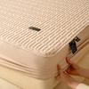 1 PC Waterproof Bedcover Fitted Sheet Bed Mattress Cover Thickened Quilted Soft Comfortable Breathable Solid Color Bedding Mattress Cover