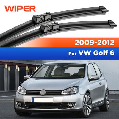 For VW Golf 6 2009 - 2012 Wiper LHD Front Wiper Blades Windshield Windscreen Clean Window Car Rain Brushes 24"+19"