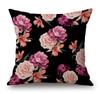 Modern Floral Pillow Cover Abstract Flower Cushion Case Black Red Orange Grey Decor Living Room Sofa Gift