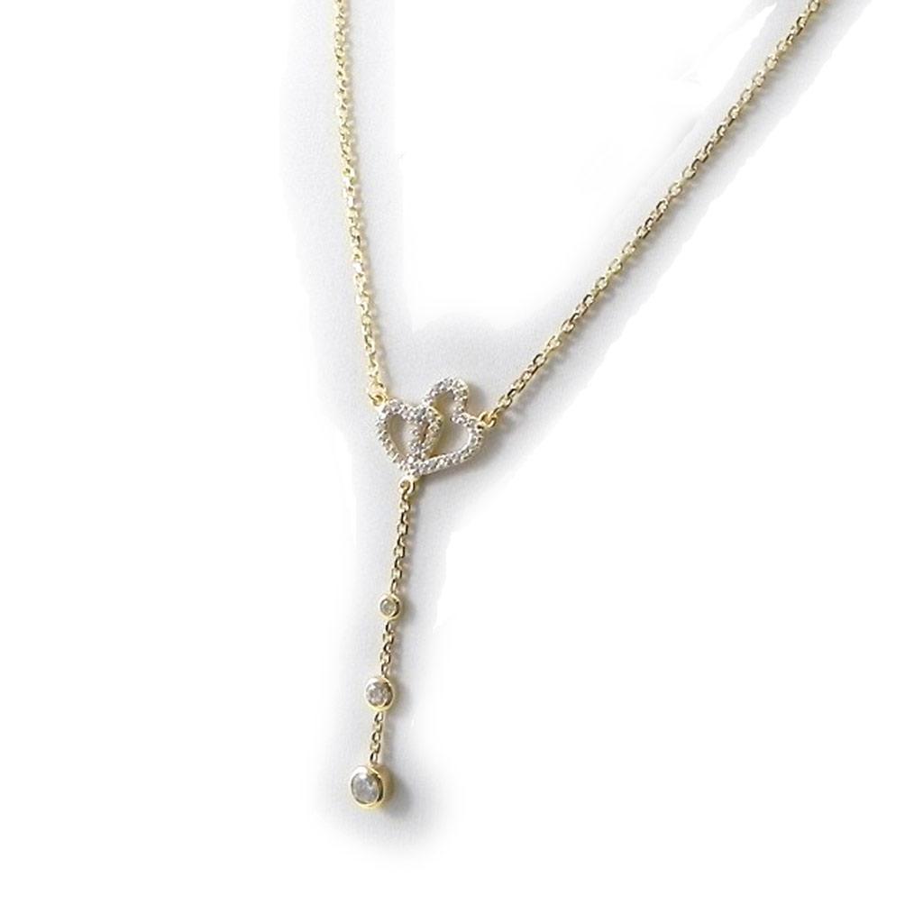 Les Trésors De Lily [I4325] - Gold-plated Necklace 'Love' White Gold - 5 Cm