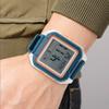 Digitale Sportuhr für Herren Damen EL-Hintergrundbeleuchtung Stoppuhr Countdown Woche Wecker TPU-Armband Doppelzeit Wasserdichte Uhr