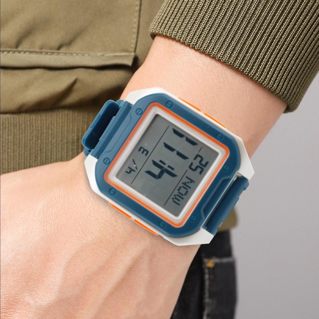 Digitale Sportuhr für Herren Damen EL-Hintergrundbeleuchtung Stoppuhr Countdown Woche Wecker TPU-Armband Doppelzeit Wasserdichte Uhr