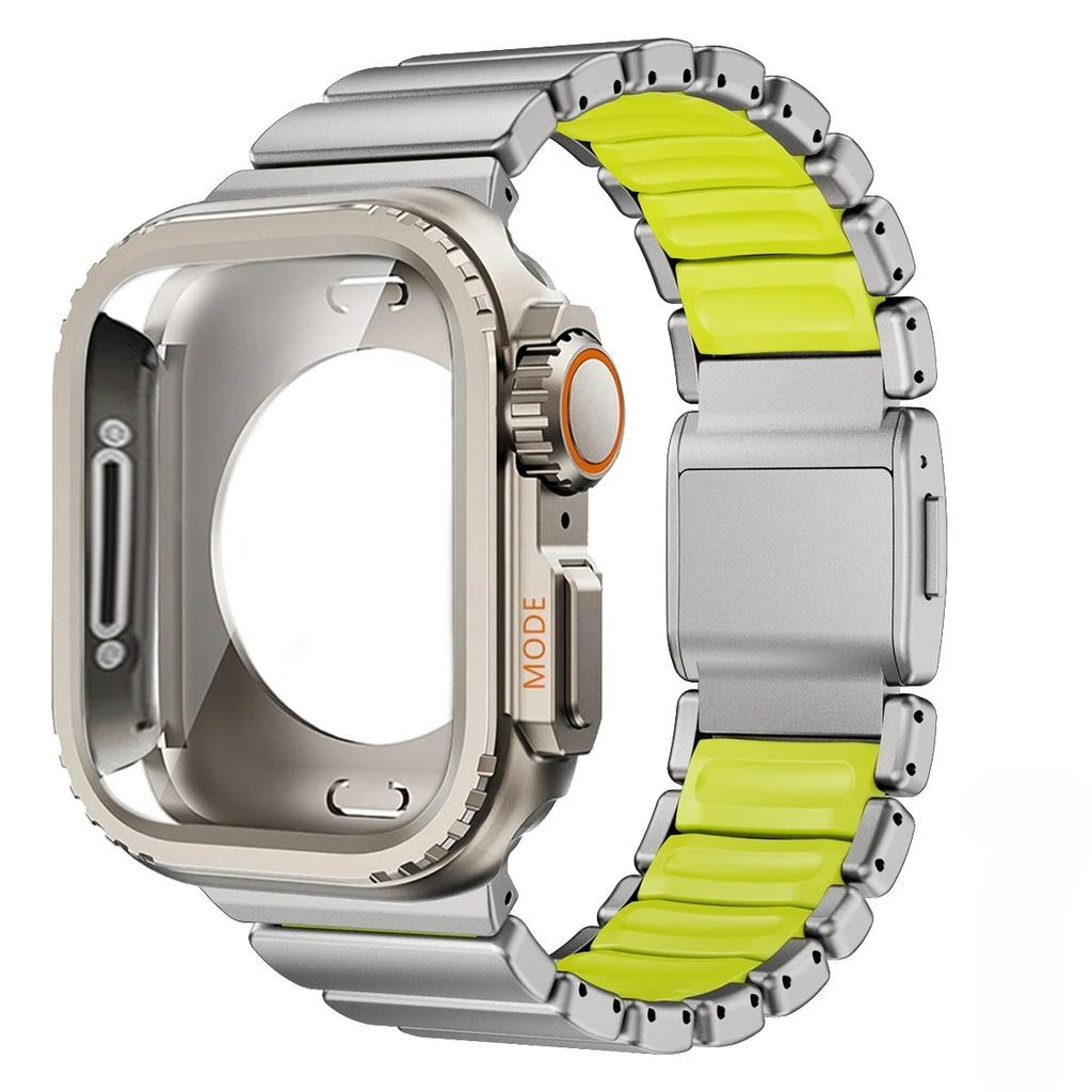 Titanium Strap+Metal Case for Apple Watch Band Ultra 3/2 49mm 46mm 45mm 44mm Alloy Shell Cover for Iwatch Series 11 10 9 8 7 SE3