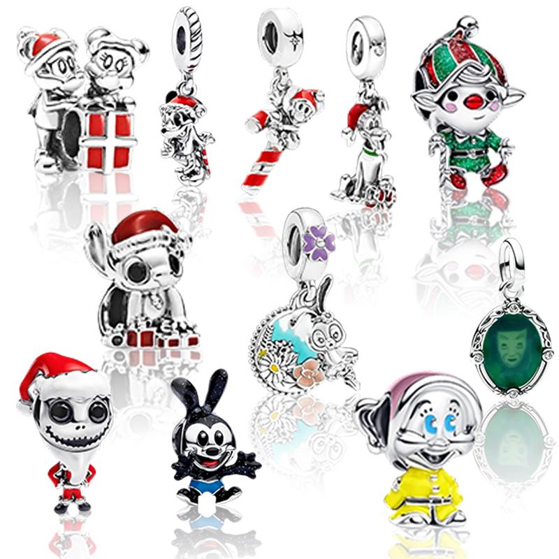 Jmg Bags Women's White Miniso Snow Magic Mirror Christmas Charm Bead Component Bead Components Dangle Compatible With Authentic Original Bracelet High Quality Fine