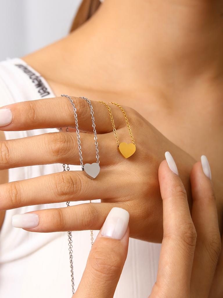 Elegant Charm Personality Simple Versatile Stainless Steel 18K Gold-Plated Valentine'S Day Gift Love Pendant Necklace For Women