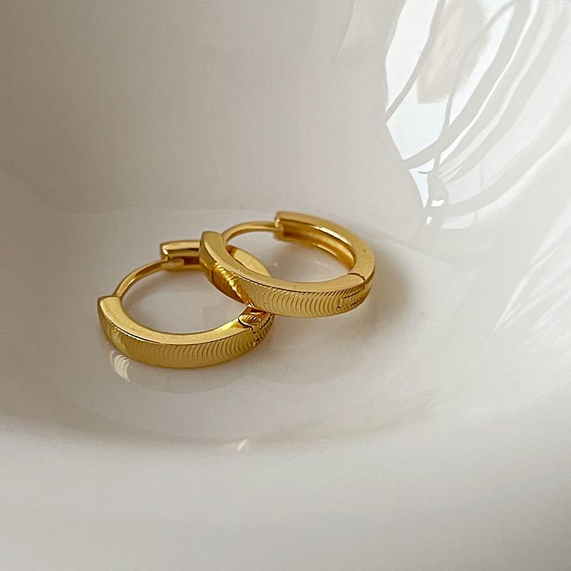 

Vein Circle Brushed Earrings Women s Light Luxury Niche Fashion Senior Sense Elegant Lightweight Minimalist Hoop Jewelry