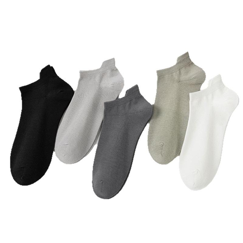 Men's Summer Simple and Versatile Anti Pilling Solid Color Ear Guard Boat Socks