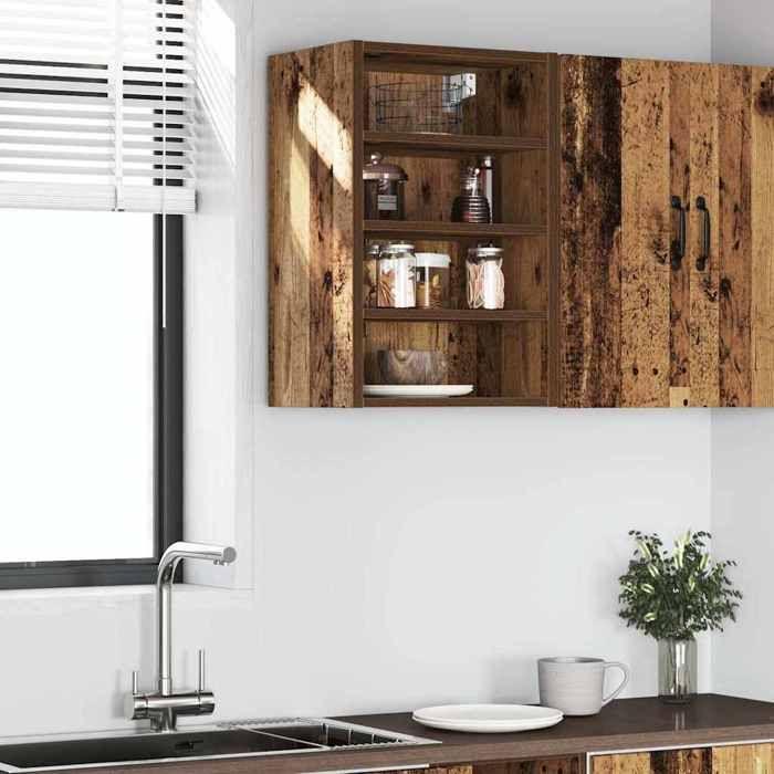 VidaXL Wall-mounted Cabinet "Riga" Antique Wood 40 X 29.5 X 60 Cm Engineered Wood 854182