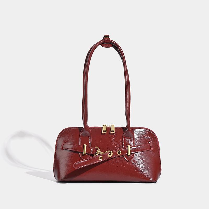 Autumn and Winter New Simple Retro Armpit Bag Women's Niche Bowling Bag Handbag Versatile Casual Shoulder Bag