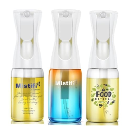 

Mistifi High-Performance Oil Spray, 150ml Glass Bottle Set of 3, Airy Mist Spray for Cooking, Micro Mist Spray for Cooking, Air Fryer, Oil Dispenser,