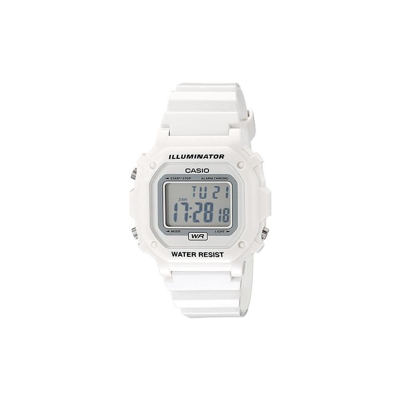 Casio DIGITAL series-square small square watch macaron digital display movement quartz movement resin strap Japanese and Korean watch F-108WHC-7BCF белый