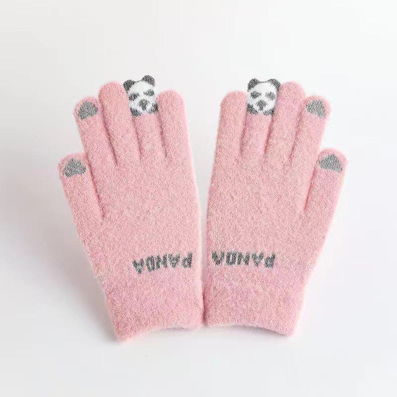 2024 Cute Korean Style Winter Knit Touchscreen Gloves for Women - Warm & Thick, Ideal for Cycling & Cold-Proof Protection