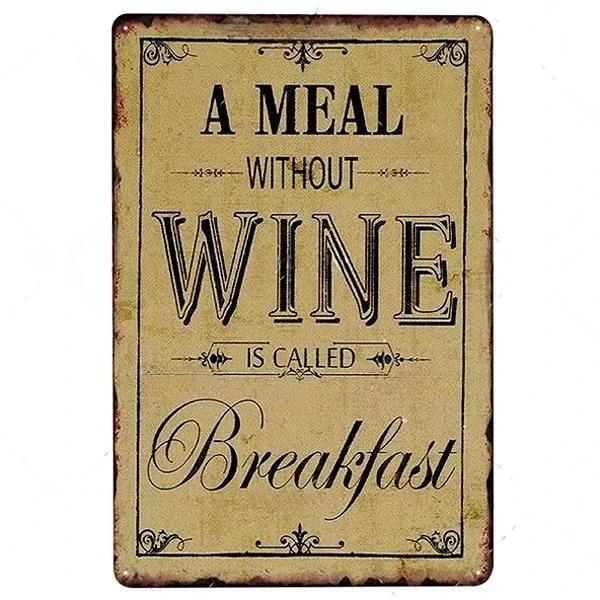 Retro Wine Metal Sign Plaque Vintage Whiskey Painting Perfect for Bar Restaurant Club Man Cave Wall Decor