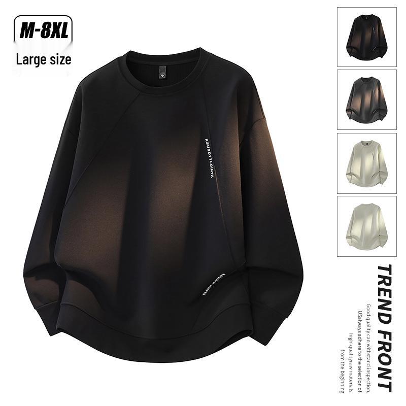 Men's Ribbed Fleece-Lined Plus Size Base Layer Top - Autumn/Winter Fashion Outerwear