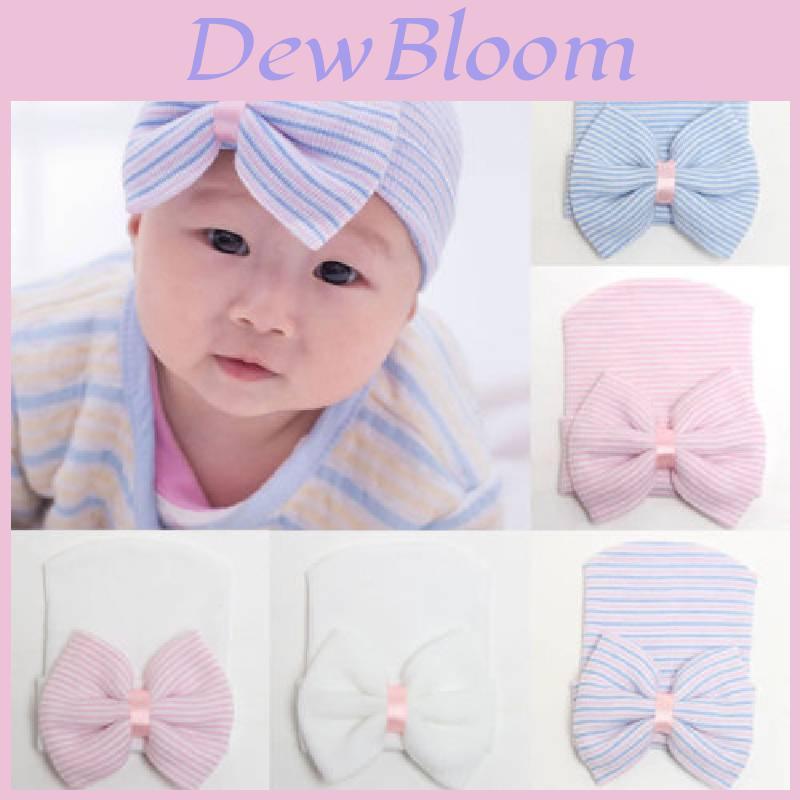 Adorable Newborn Baby Hat With Large Bow Stylish Knit Design For Spring And Autumn Seasons